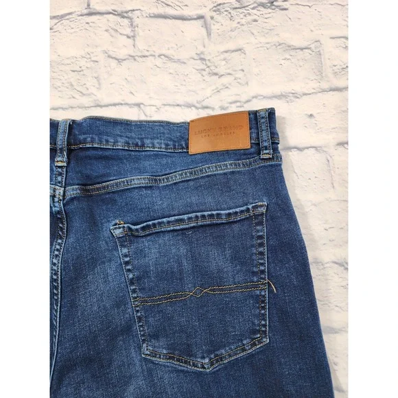 Lucky Brand MENS SIZE 40X30 Jeans Dark Blue 410 Athletic Straight Denim Stretch - Picture 14 of 15